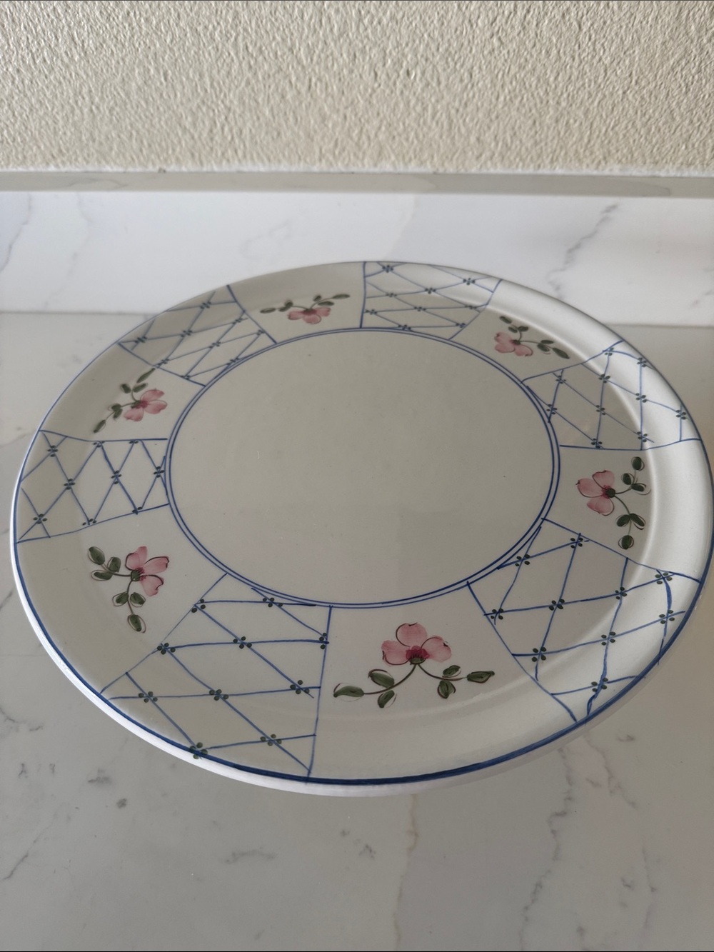 Vintage Porcelain Pedestal Cake Stand Portugal FLAW